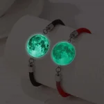 Luminous Sun Moon Couples Rope Bracelets Set 3