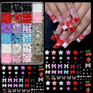 Mixed Nail Art Charms Set - Ribbons Bows Flowers 2