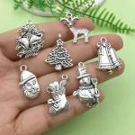 Christmas Charms Set Santa Snowflake Pendants 4