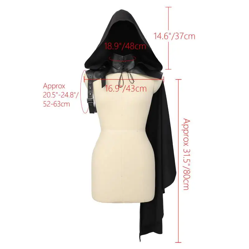 DAZCOS Renaissance Half Shoulder Cape Shawl Gothic 6 DAZCOS Renaissance Half Shoulder Cape Shawl Gothic 6