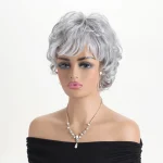 Colored Synthetic Long Straight Wig with Bangs 3