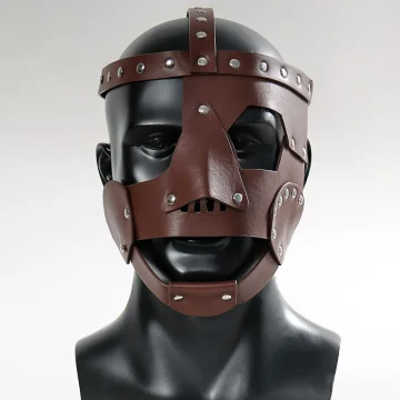 Roman Gladiator Leather Mask Helmet for Cosplay 1