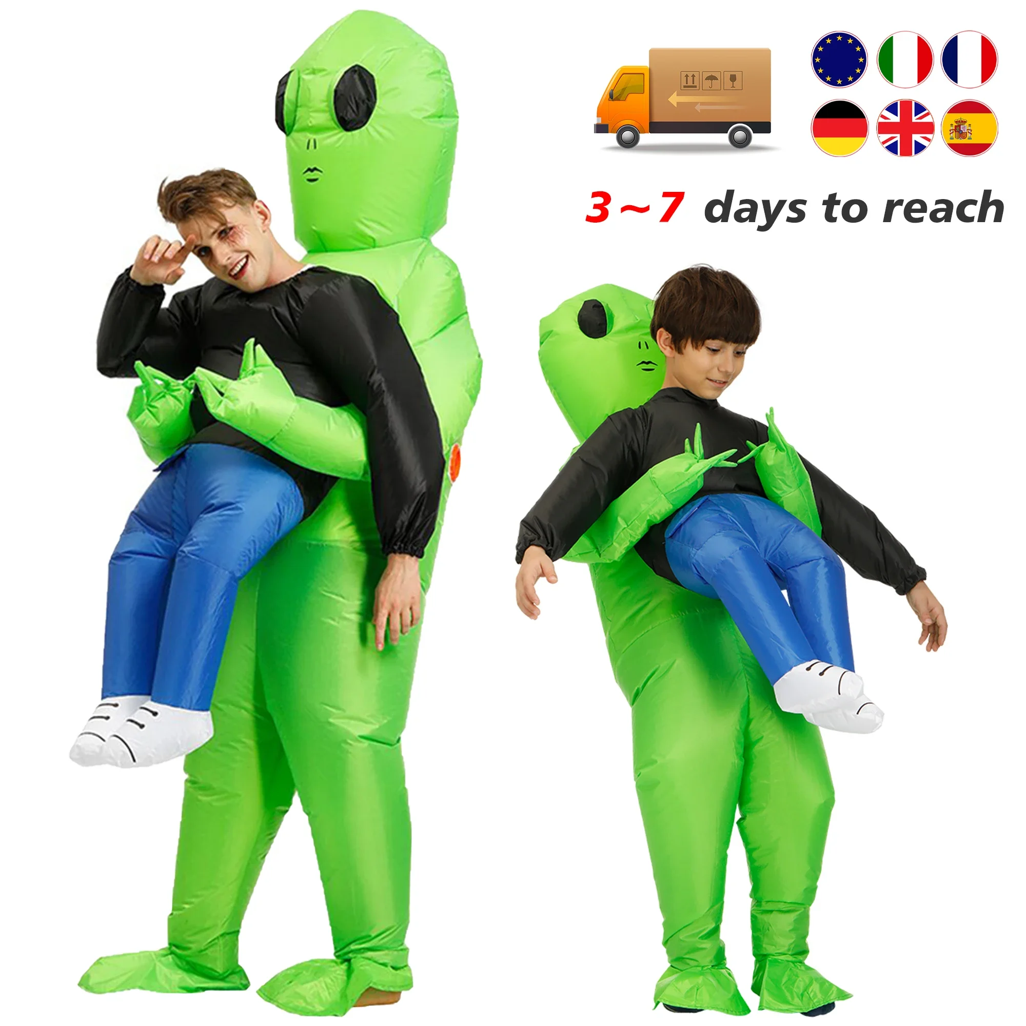Green Alien Inflatable Costume for Adults 2 Green Alien Inflatable Costume for Adults 2