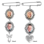 Bridal Bouquet Photo Charm Pearl Gem Pendant 2