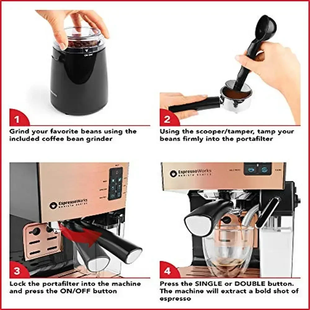 19 Bar Espresso Maker Set with Grinder Frother 4 19 Bar Espresso Maker Set with Grinder Frother 4