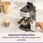 4-Shot Steam Espresso Latte Maker with Frother 4