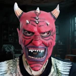 Red Oni Demon Mask with Horns for Cosplay 3