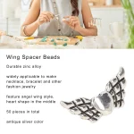 50pc Angel Wing Spacer Beads 0.9-inch Zinc Alloy 3