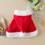 Santa Pet Cloak Warm Plush Hoodie for Small Pets 3