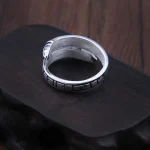 925 Sterling Viking Ouroboros Rune Adjustable Ring 3