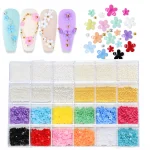 24 Grid 3D Flower Nail Charms Set 3