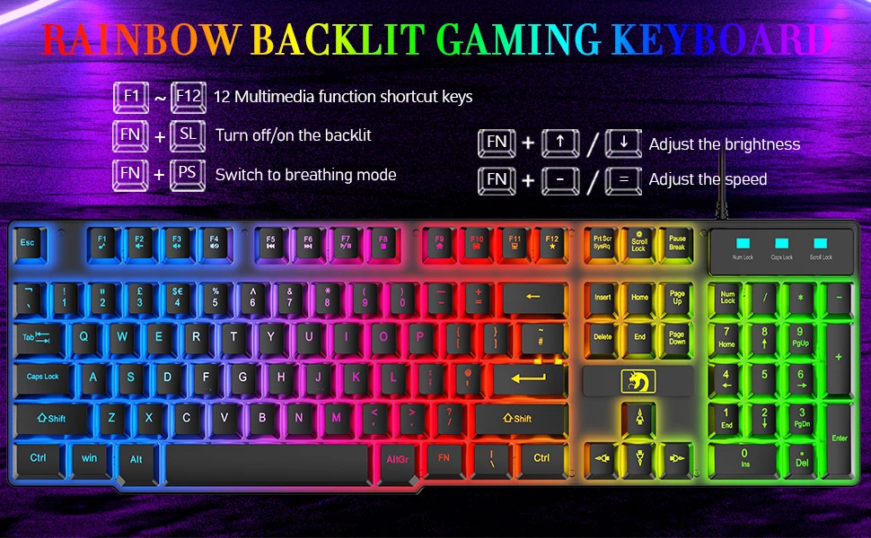 MANBASNAKE T11 Gaming Keyboard Mouse Combo 12