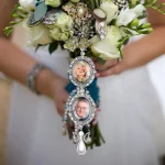 Bridal Bouquet Photo Charm Pearl Gem Pendant 4