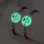 Luminous Sun Moon Couples Rope Bracelets Set 4