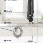 Electric Milk Frother Wand for Coffee Drinks 6