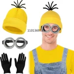Minions Adult Cosplay Set Yellow Beanie Goggles 2