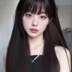 Black Synthetic Long Straight Wig with Bangs 5