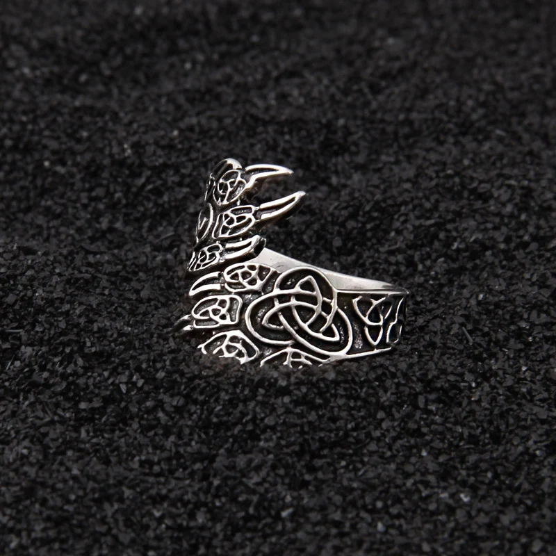 Sterling Silver Viking Bear Claw Knot Ring 3 Sterling Silver Viking Bear Claw Knot Ring 3
