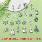 Christmas Charms Set Santa Snowflake Pendants 2