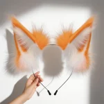 Furry Black Cat Ears Headband for Cosplay 1