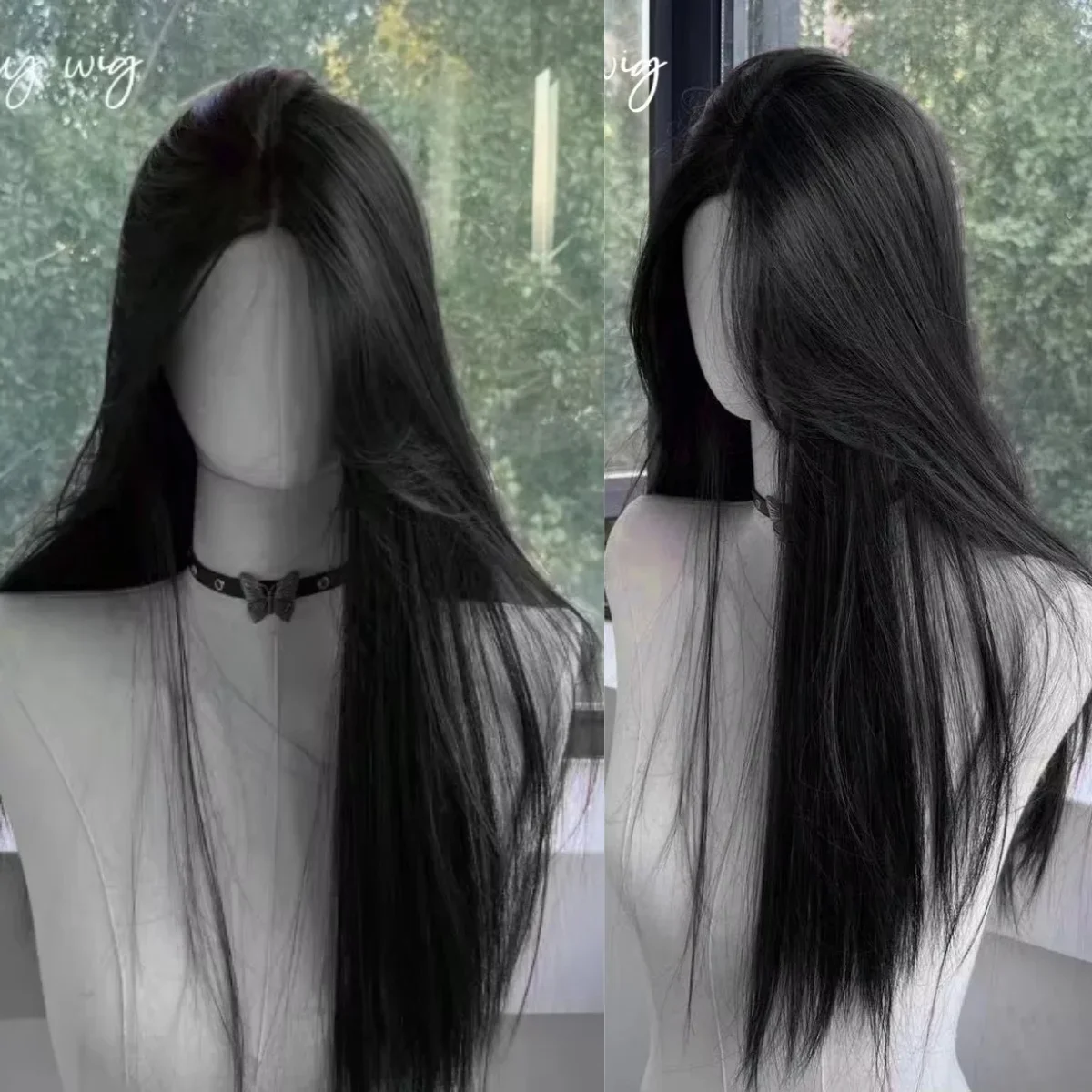 Long Straight Black Headband Lace Front Wig 1 Long Straight Black Headband Lace Front Wig 1