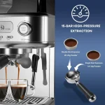 15 Bar Espresso Machine with LCD Milk Frother 5