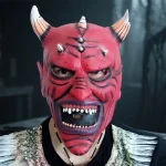 Red Oni Demon Mask with Horns for Cosplay 5