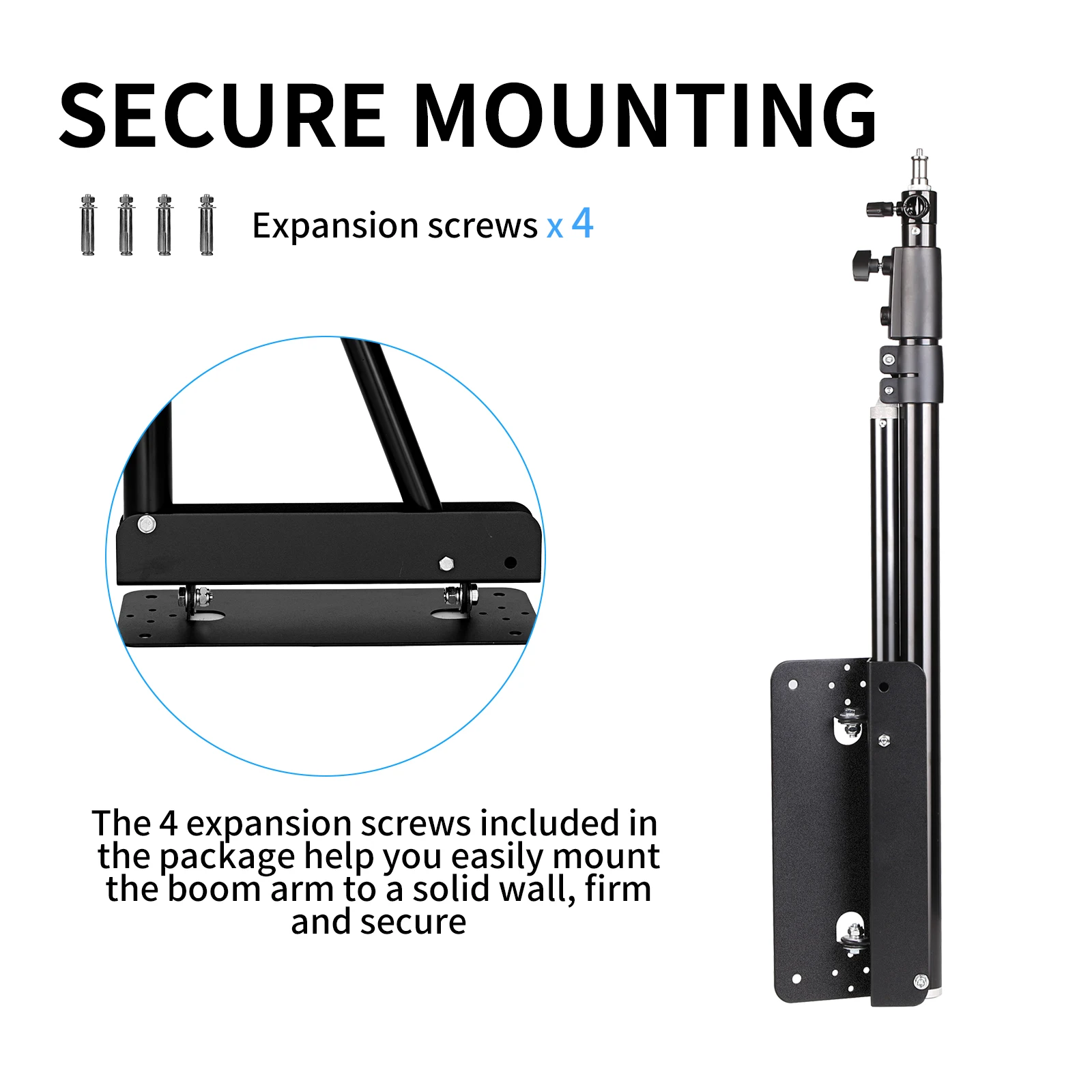 Adjustable Wall Mount Boom Arm for Studio Lights 4 Adjustable Wall Mount Boom Arm for Studio Lights 4