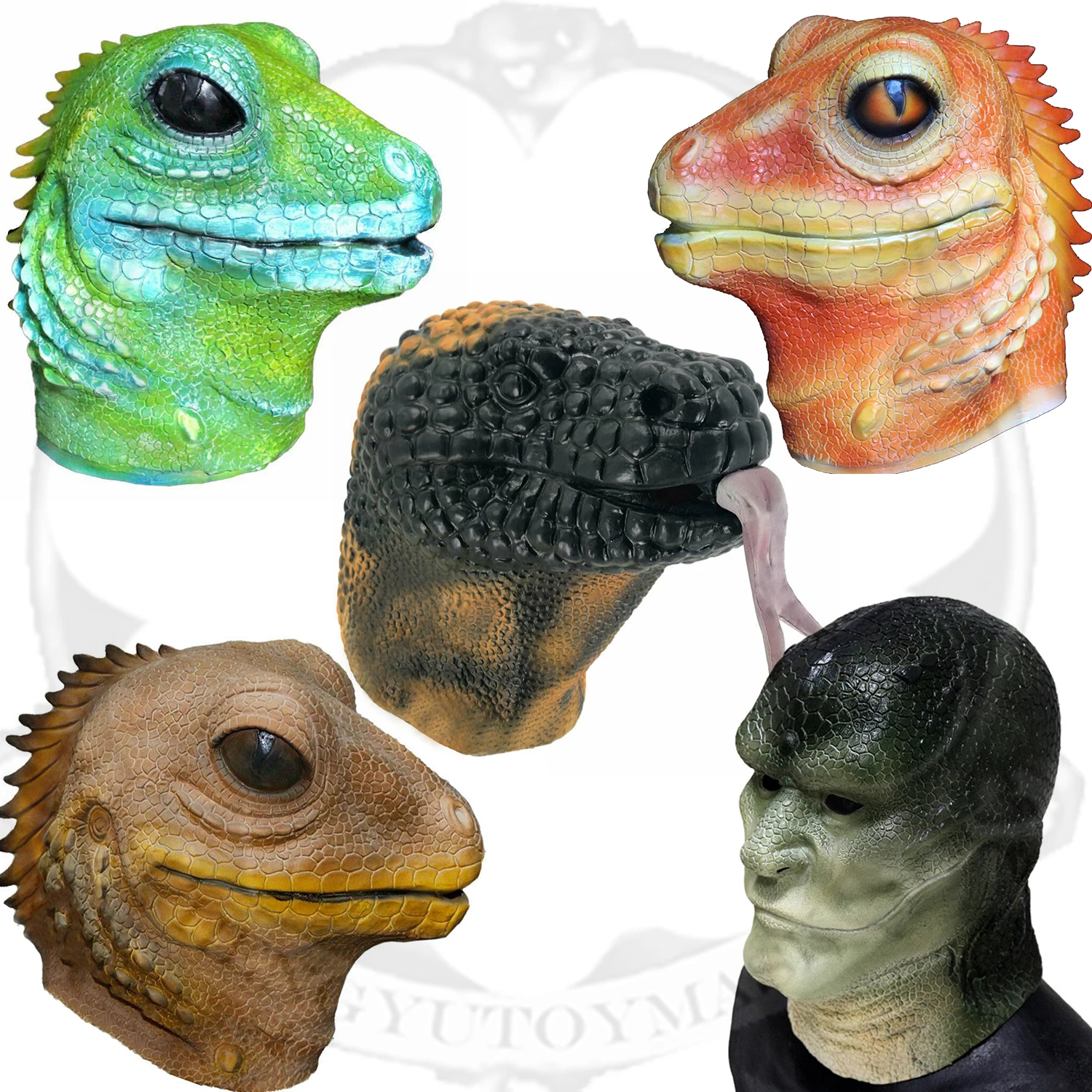 Latex Lizard Full Head Cosplay Mask for Adults 1 Latex Lizard Full Head Cosplay Mask for Adults 1