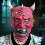 Red Oni Demon Mask with Horns for Cosplay 4