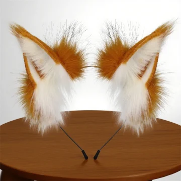 Furry Black Cat Ears Headband for Cosplay 2