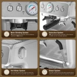 20 Bar Espresso Maker with Grinder and Frother 5