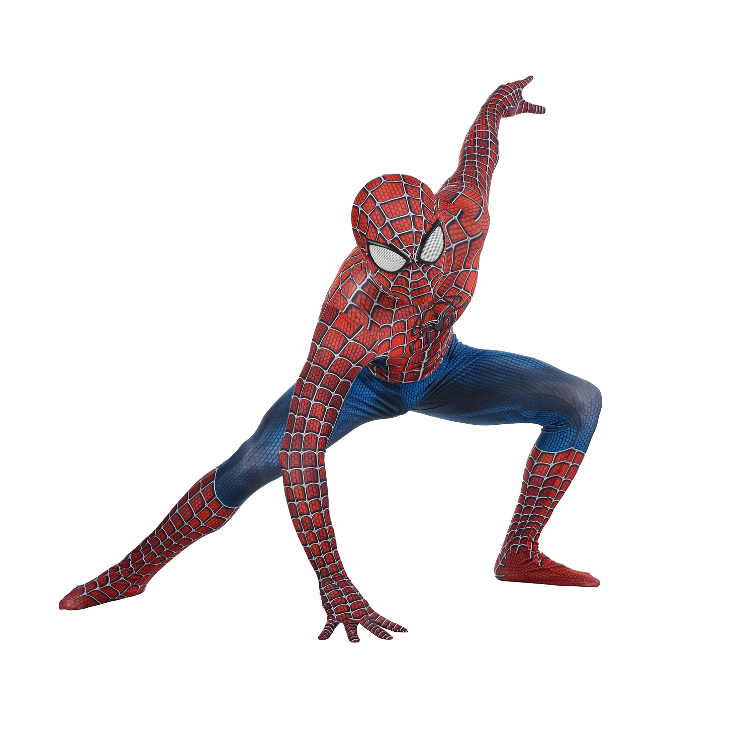 Unisex Blue Web Hero Suit with Removable Mask 4 Unisex Blue Web Hero Suit with Removable Mask 4