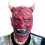 Red Oni Demon Mask with Horns for Cosplay 2