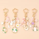 Cute Rabbit Wreath Keychain for Women and Girls 1