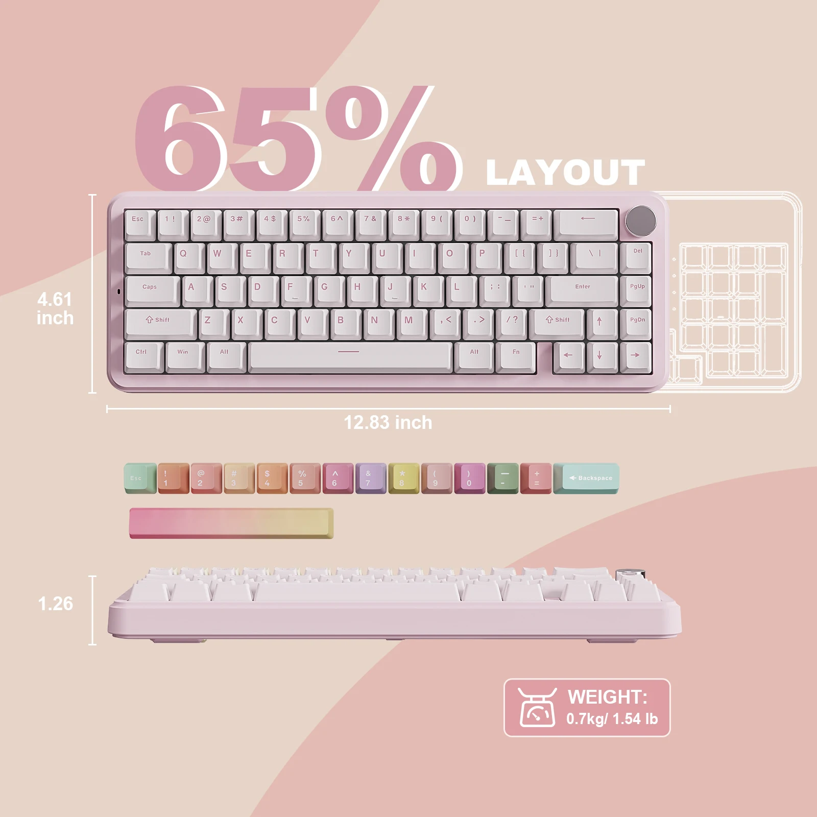 YUNZII B68 Wireless Mechanical Keyboard 6 YUNZII B68 Wireless Mechanical Keyboard 6