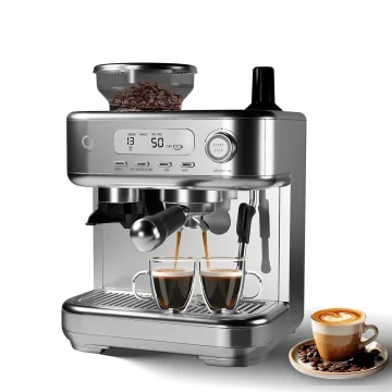 15 Bar Espresso Machine with LCD Milk Frother 1