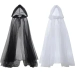 Gothic Hooded Mesh Cape Witch Cloak Unisex 5