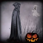 Unisex Hooded Black Witch Cloak Long Cape 5
