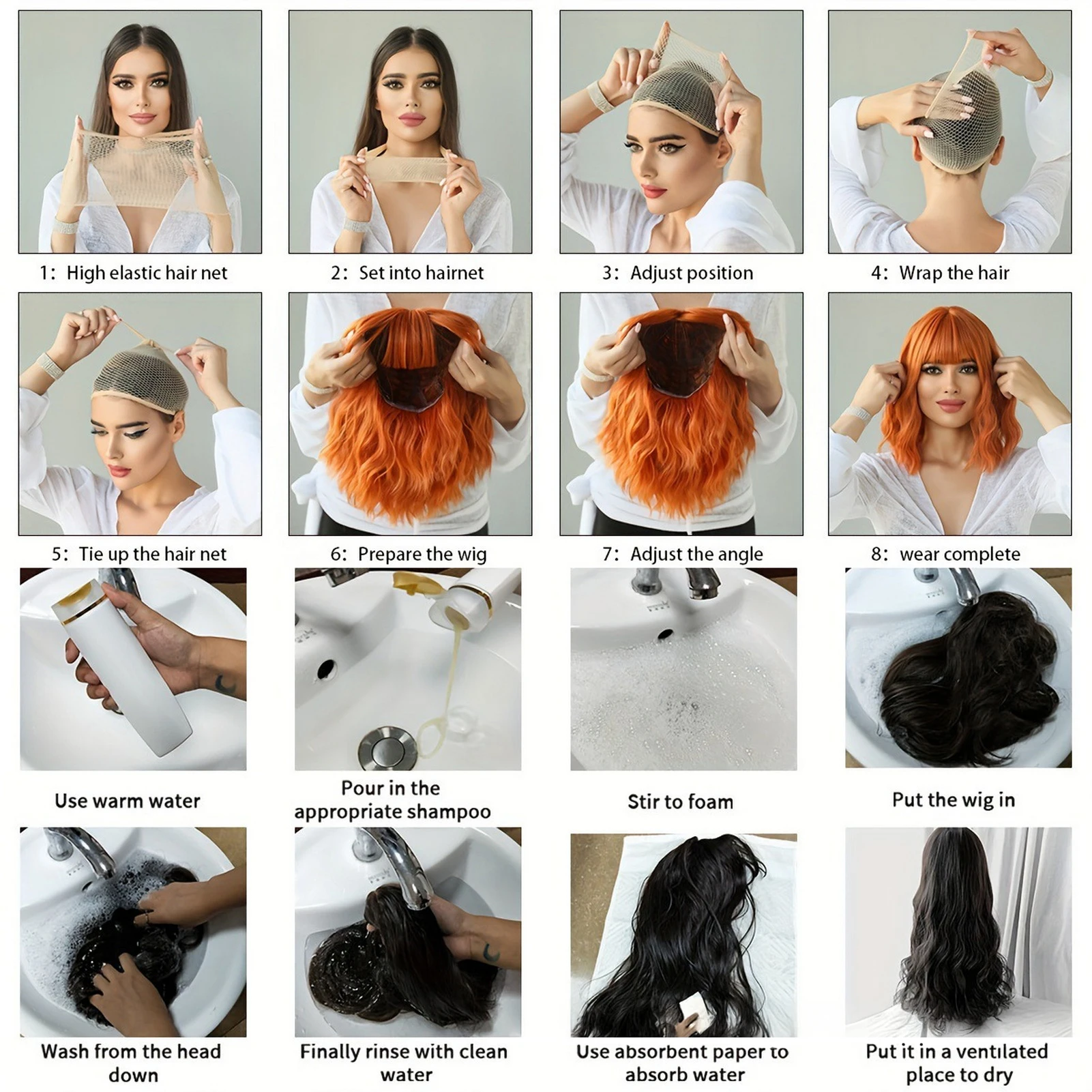 18-Inch Gradient Long Curly Cosplay Wig for Womens 6 18-Inch Gradient Long Curly Cosplay Wig for Womens 6