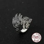 Sterling Silver Viking Bear Claw Knot Ring 1