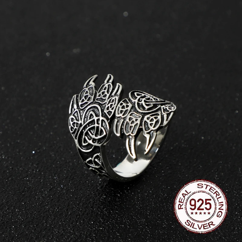 Sterling Silver Viking Bear Claw Knot Ring 1 Sterling Silver Viking Bear Claw Knot Ring 1