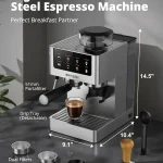 20 Bar Espresso Maker with Burr Grinder 6