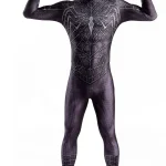 Black Venom Spider Web Bodysuit Removable Mask 5