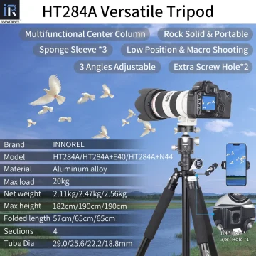 INNOREL HT284A Heavy-Duty Tripod for DSLR Cameras 2