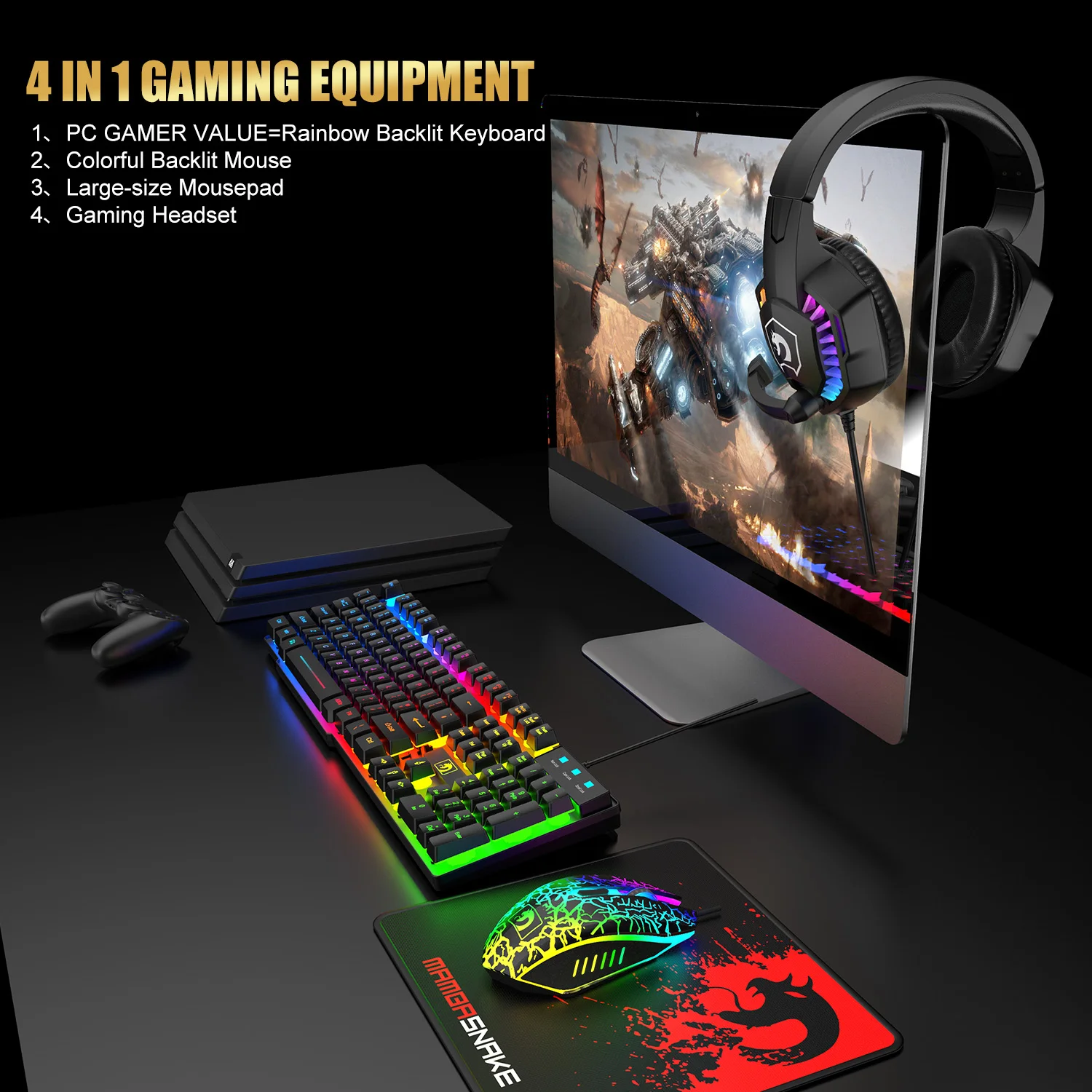 MANBASNAKE T11 Gaming Keyboard Mouse Combo 4 MANBASNAKE T11 Gaming Keyboard Mouse Combo 4