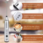 Portable USB Milk Frother Handheld Coffee Whisk 4