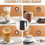4 in 1 Electric Milk Frother and Steamer 350ml 4