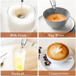 Portable USB Milk Frother Handheld Coffee Whisk 3