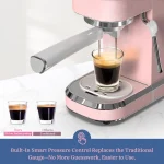 Pink 20 Bar Espresso Machine with Milk Frother 3